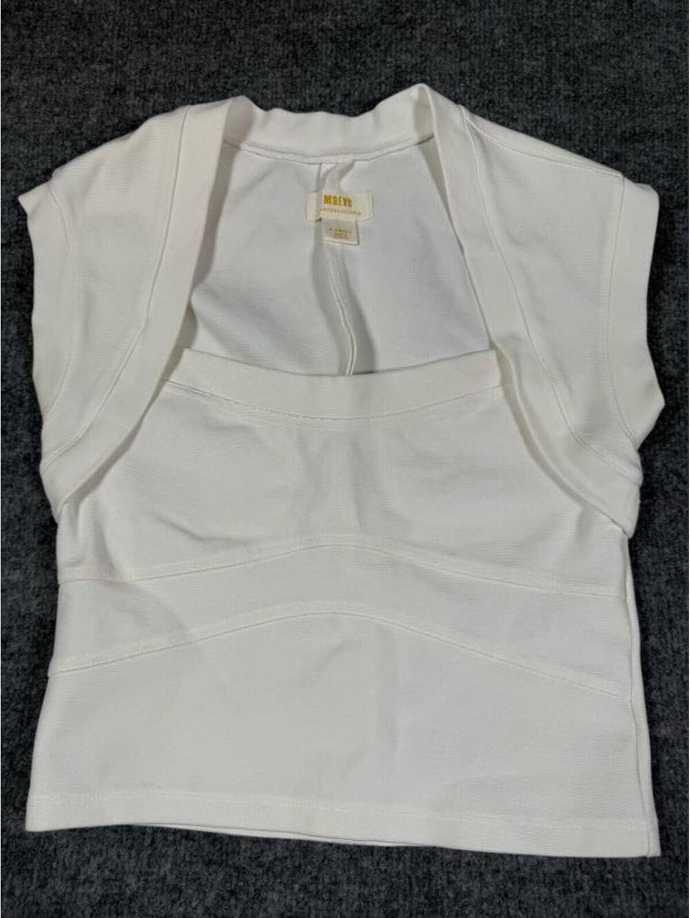 Maeve White Short Sleeve Top XS